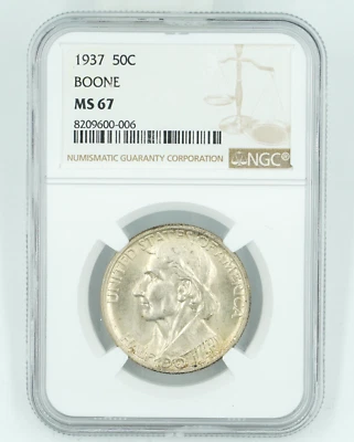 1937 NGC MS67 Boone Commemorative Half Dollar - Image 1 of 3