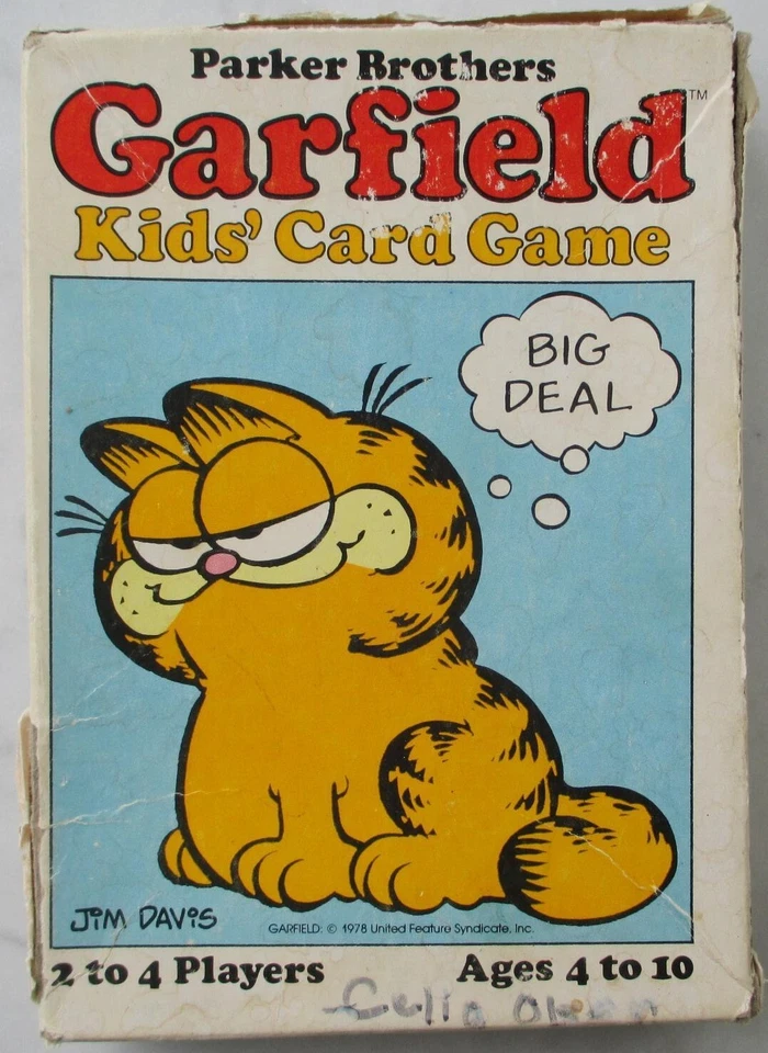 Juego de cartas Garfield Kids 1978 Parker Brothers juego a juego vintage Foto 1 de 4