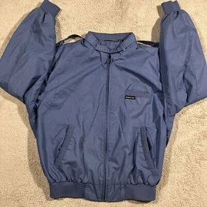 Vintage Members Only Bomber Jacket Blue Mens XS Retro Snap Epaulettes Full Zip - Picture 1 of 14