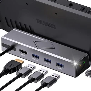 Steam Deck Dock, 【Aluminum Alloy】 6-in-1 Steam Deck Docking Station with - Picture 1 of 6