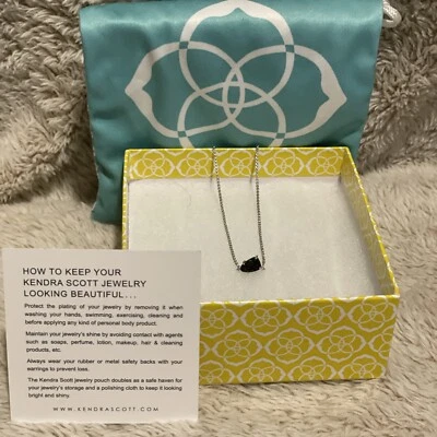 Collar Kendra Scott Bridgette Tess Drusy Negro Metálico Plata Foto 1 de 4