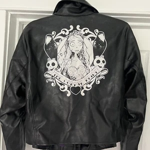 Corpse Bride 2X (18) Jacket Unique Vintage Vegan Leather Biker Gothic Casual NWT - Picture 1 of 10