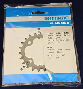 Shimano Alivio FC-M4000/FC-M4050 Black Chainring 22T-30T-36T-40T 9-Speed - Picture 1 of 27