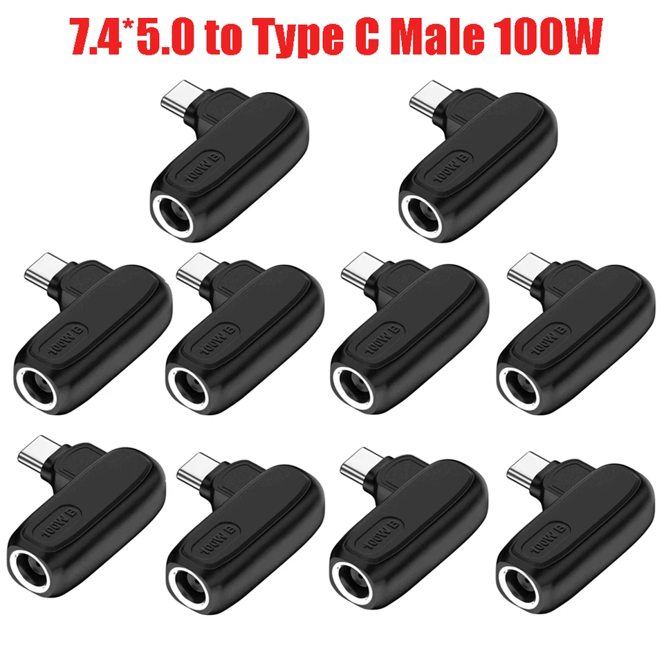 10Pcs 7.4mm*5.0mm to Type C 100W Charger Converter USB Cable Adapter For HP Dell - Image 1 of 1