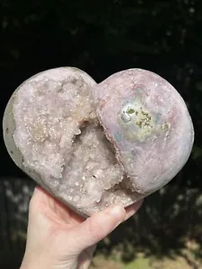 Pink Amethyst Druzy Heart - Purple Crystal - 2lbs 15oz - 6Inch - Picture 1 of 8