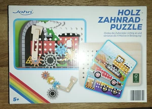 Holz Zahnrad-Puzzle Puzzle Kinder Spiele Bagger, Feuerwehr, wie NEU OVP - Bild 1 von 2