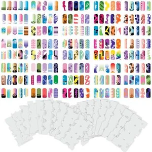 Set 5 260 Airbrush Nail Art STENCIL DESIGNS - 20 Template Sheets Kit Brush Paint - Picture 1 of 5