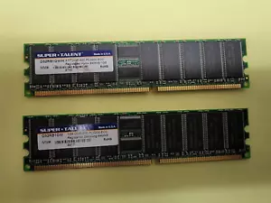 2GB (1GB x 2) DDR RAM SUPER TALENT PC3200 400MHz DESKTOP MEMORY RAM - Picture 1 of 1
