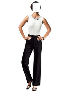 Amy Vermont OVERALL IN BLACK & WHITE OPTIK MIT KETTE GR. 44 0416719334 (G) - Bild 1 von 4
