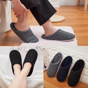 Men Indoor Warm Slippers Comfort Memory Foam Slip on Bedroom House Shoes Comfort - Picture 1 of 29