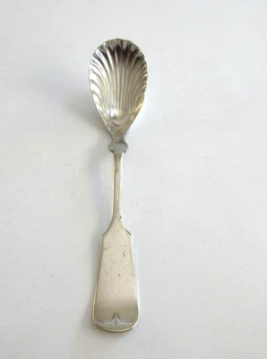 Silverplate Sugar Spoon Rogers & Bro. A1 Fiddle Shell spoon bowl 6 inches - Image 1 of 4