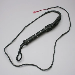 Vintage 90" Rawhide Leather Bull Whip Braided Horse Cowboy Studded Bullwhip - Picture 1 of 7
