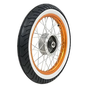 Complete wheel - rear - 1.5x16 inch - alloy rim orange anodized and polished, chrome - Picture 1 of 4