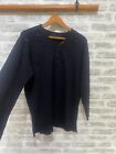 M&S vintage black beaded jumper wool blend size 16 chest 46 length 28" PB352