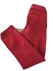 Tory Burch Womens Cropped Skinny Jeans Red Burgundy Size  24