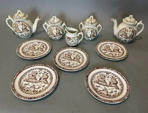 Vintage Punch & Judy Decorated Transferware Childs Dessert Tea Set - Picture 1 of 18