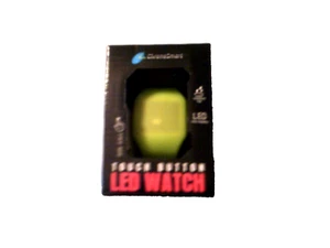 UNISEX CHROME SMART TOUCH BUTTON LED WATCH DISPLAYS TIME DATE AND SECONDS GREEN - Picture 1 of 2