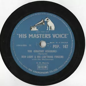 BEN LIGHT & HIS LIGHTNING FINGERS 78 - YOU (Brought Sunshine) - EX CONDITION - Foto 1 di 3