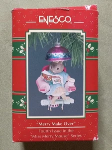 ENESCO MERRY MAKE OVER CHRISTMAS ORNAMENT 1992 MIB MISS MOUSE SERIES RARE INSERT - Picture 1 of 14