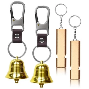 2PACK 1.5" Loud Bear Bell with Whistle Set for Hikers,3 in 1 Outdoor Camping ... - Picture 1 of 6