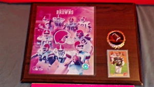 Rare 2003 Official NFL Cleveland Browns Team Photo PLAQUE & TOPPS CARD & MORE - Picture 1 of 5