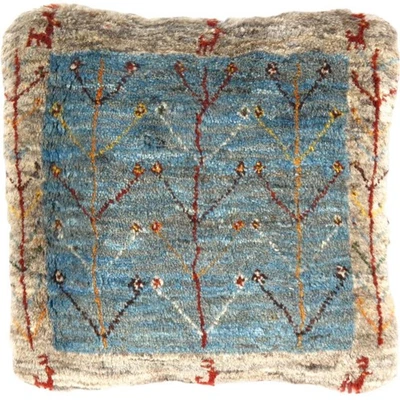 Fine Hand knotted Gabbeh pillow 16"X 16" - Image 1 of 2