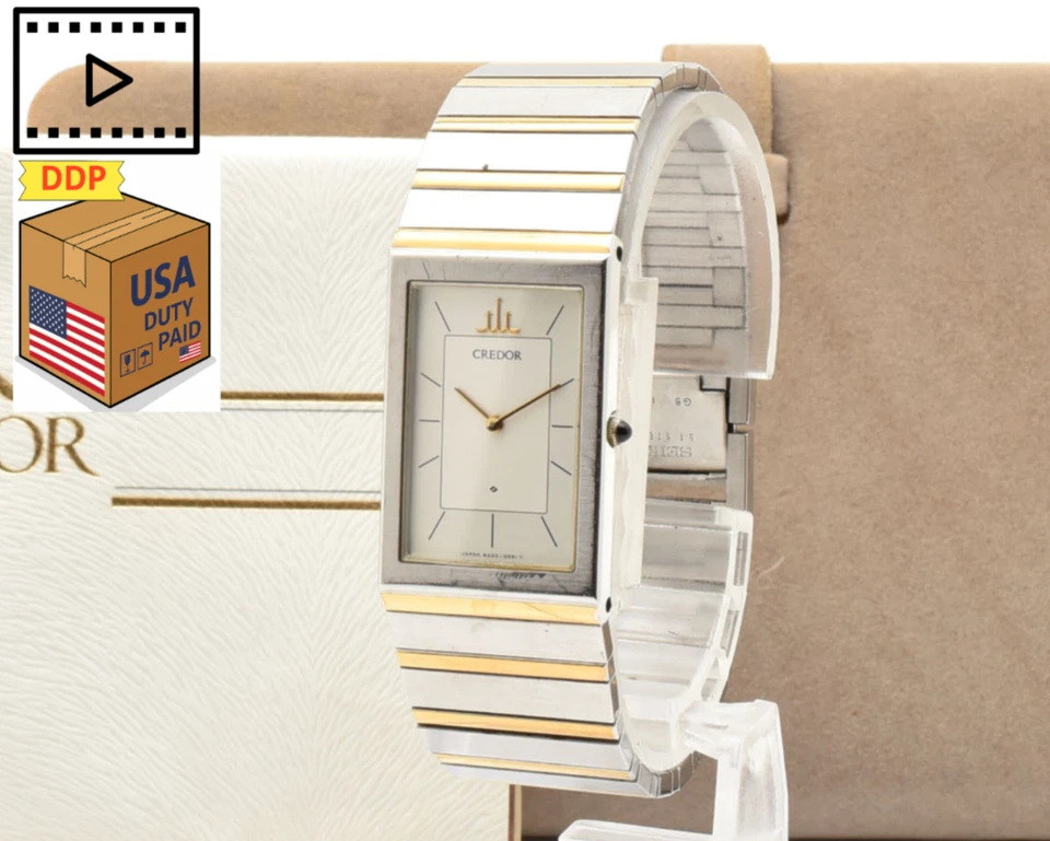 Vintage 1985 [Exc+5 w/Box] SEIKO Credor 8420-6400 Gold 22K Men's Quartz Watch JP - Image 1 of 4