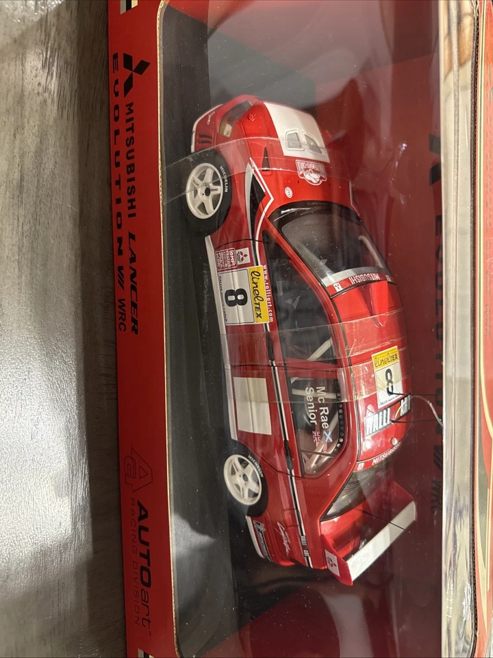 AUTOart Mitsubishi Lancer EVO VII 2002 WRC #8 rojo blanco Japón Foto 1 de 4