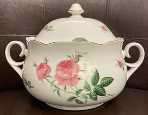 Christineholm Porcelaine ROSE Soup Tureen w/Lid 10 1/2" - Picture 1 of 8