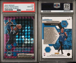 2022 Mosaic #19 Paolo Banchero Montage Purple Prizm /99 Rookie Rc PSA 10 GEM - Picture 1 of 3