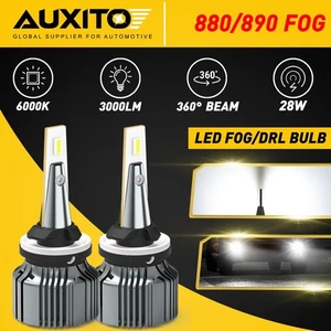 2x AUXITO 880 890 899 LED Fog Light 6000K 3000LM 28W Super Bright Driving Bulbs - Picture 1 of 11
