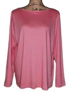 Neu mit Etikett - Talbots Damen - hübsche rosa weiche Supima-Mischung Langarm-Tunika - Größe 1X - Bild 1 von 4