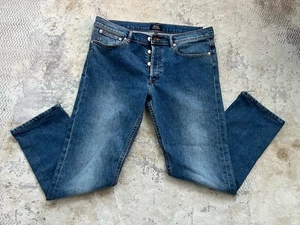 A.P.C. Pantalones de mezclilla clásicos Petit nuevos estándar para hombre W33 pierna recta botón mosca - Imagen 1 de 8