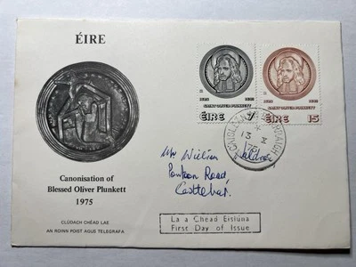 Irlanda 1975 Canonización de Oliver Plunkett EIRE Primer Día Cubierta Sobre FDC Foto 1 de 2