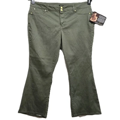 Брюки стрейч Iman Global Chic 360 для похудения Зеленый, 22 Вт короткий. Новый с Ярлыками - Изображение 1 из 4