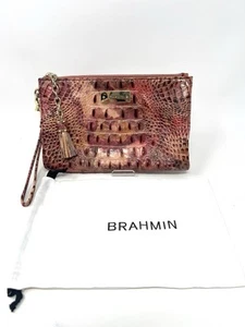 BRAHMIN Melbourne DAISY Large Zip Wristlet Clutch Pink TOP - Bild 1 von 13