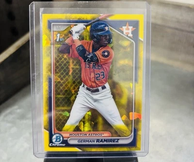 2024 Bowman Chrome Prospects German Ramirez #BCP-93 Yellow Refractor /75 (RC) - Image 1 of 2