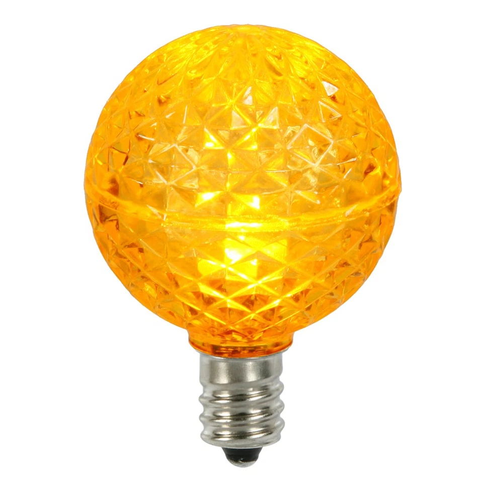 Vickerman G40 Faceted LED Yellow Bulb E12 25/Box - XLEDG47-25 - Image 1 of 1