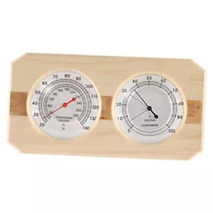 Sauna Thermometer 2 in 1 Wooden Fahrenheit Thermometer Hygrometer for Beige - Picture 1 of 7
