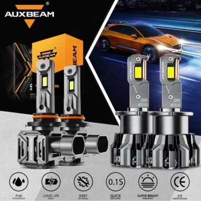 For Acura MDX 2007-2013 AUXBEAM Canbus 9005 D2S LED Headlight High Lo Beam White - Image 1 of 4