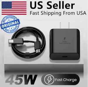 Original 45W Fast Wall Charger+Type C Cable For Samsung S25 S24 S23 22 21+ Ultra - Picture 1 of 17