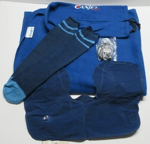 CANJET BLANKET, AIR PILLOW, HEADPHONES AND SOCKS WITH DRAWSTRING BAG - Picture 1 of 7