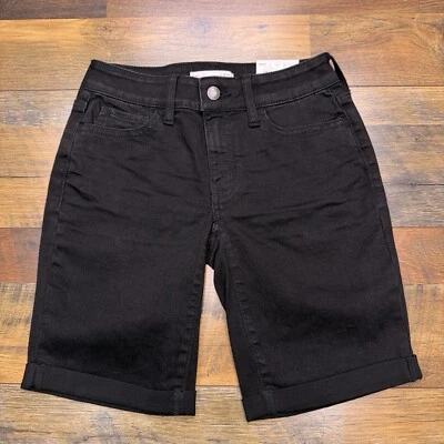 SO Favorite Bermuda Shorts Womens 1 Black Low Rise Stretch New  - Image 1 of 4