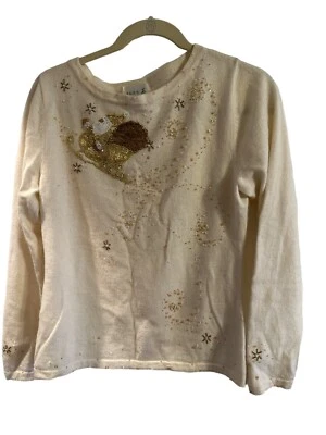 Just B Holiday Christmas Ivory Santa Sweater Medium - Image 1 of 4