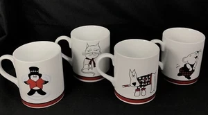 4 Studio Nova Santa's Little Helpers MUGS Mouse Vat Scotty Dog Penguin Boxed - Picture 1 of 12