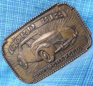 Cord Owners Club Belt Buckle Cord 812 Supercharged Vtg 70s Montauk UK    .MMR864 - Picture 1 of 8
