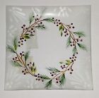 Yankee Candle Frosted Pine Glass Square Plate Candle Tray