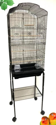 MCAGE Large 64" Aviary Cockatiel Parakeet Finch Canary Bird Cage With Rolling Stand