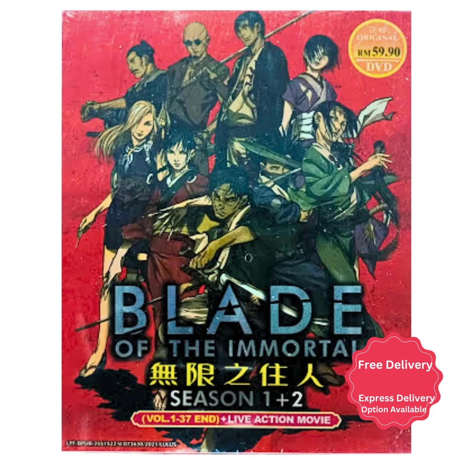 Blade Of The Immortal Season 1+2 (1-37 End) +Action Movie English Dub DVD Anime - Image 1 of 4
