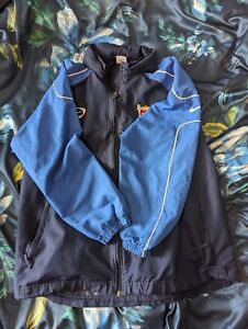 Nike Jacket Mens Large Black Blue Windbreaker Rain Coat Y2K Vintage